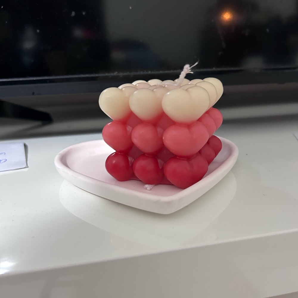 Heart-Shaped Bubble Candle